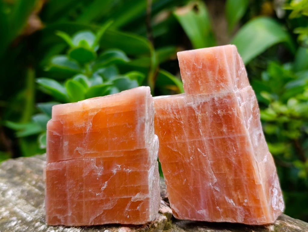Natural Rhombohedral Sunset Orange Calcite Specimens x 24 From Spitzkop, Namibia - Toprock Gemstones and Minerals 
