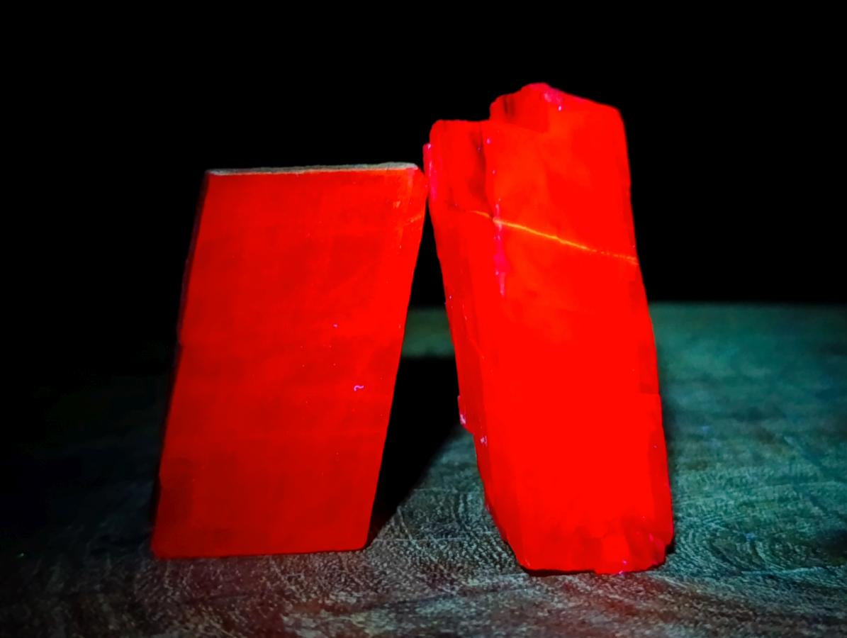 Natural Rhombohedral Sunset Orange Calcite Specimens x 24 From Spitzkop, Namibia - Toprock Gemstones and Minerals 