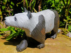 Hand Made Large Panda Soapstone Carving x 1 From Zimbabwe - Toprock Gemstones and Minerals 