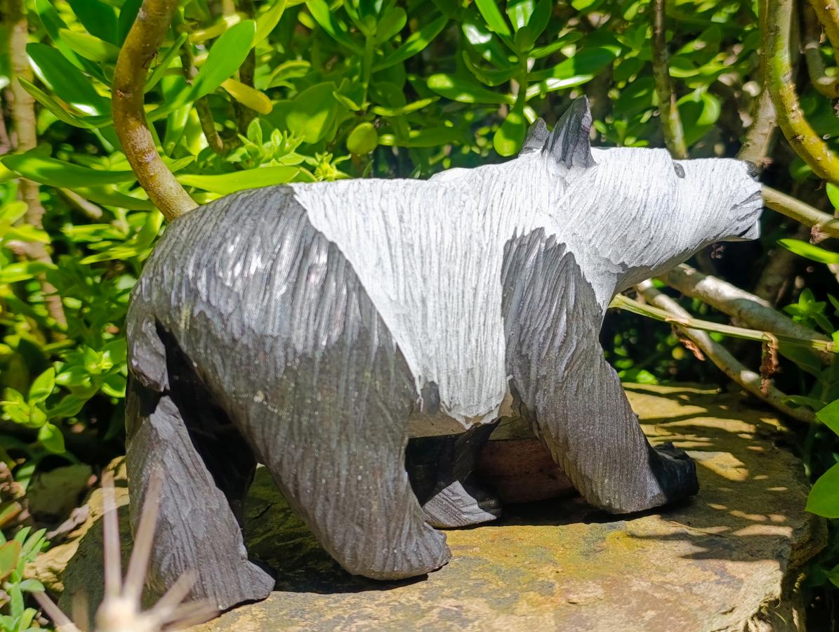 Hand Made Large Panda Soapstone Carving x 1 From Zimbabwe - Toprock Gemstones and Minerals 