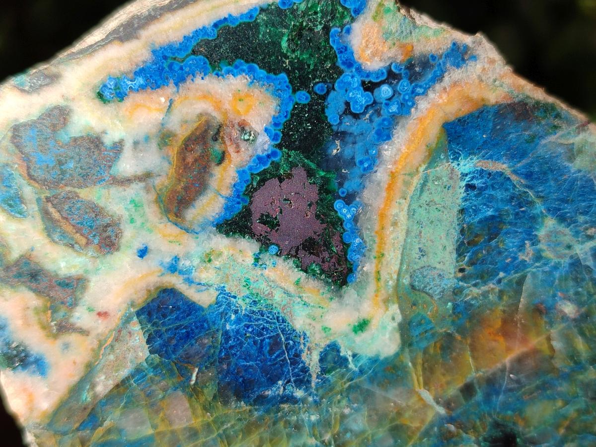 Polished One Side Shattuckite Slices x 12 From Kaokoveld, Namibia - Toprock Gemstones and Minerals 
