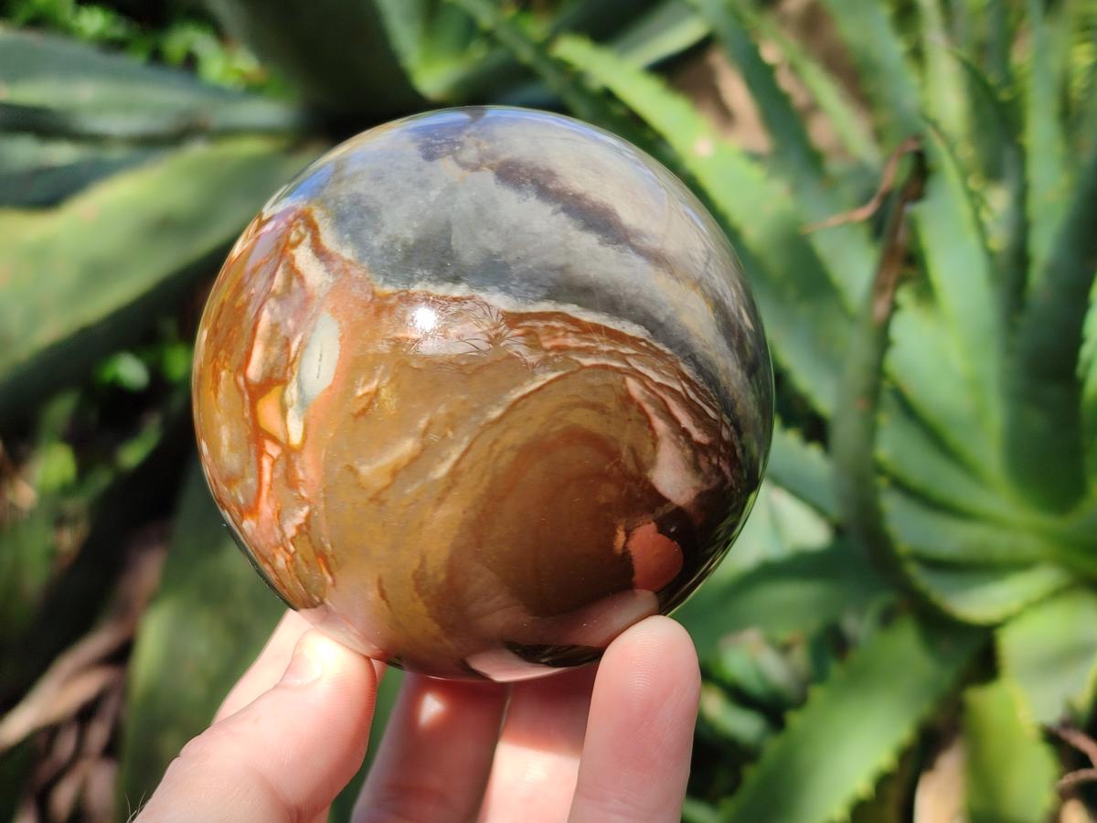 Polished Large Polychrome Jasper Spheres x 2 From NW Coast, Madagascar - Toprock Gemstones and Minerals 