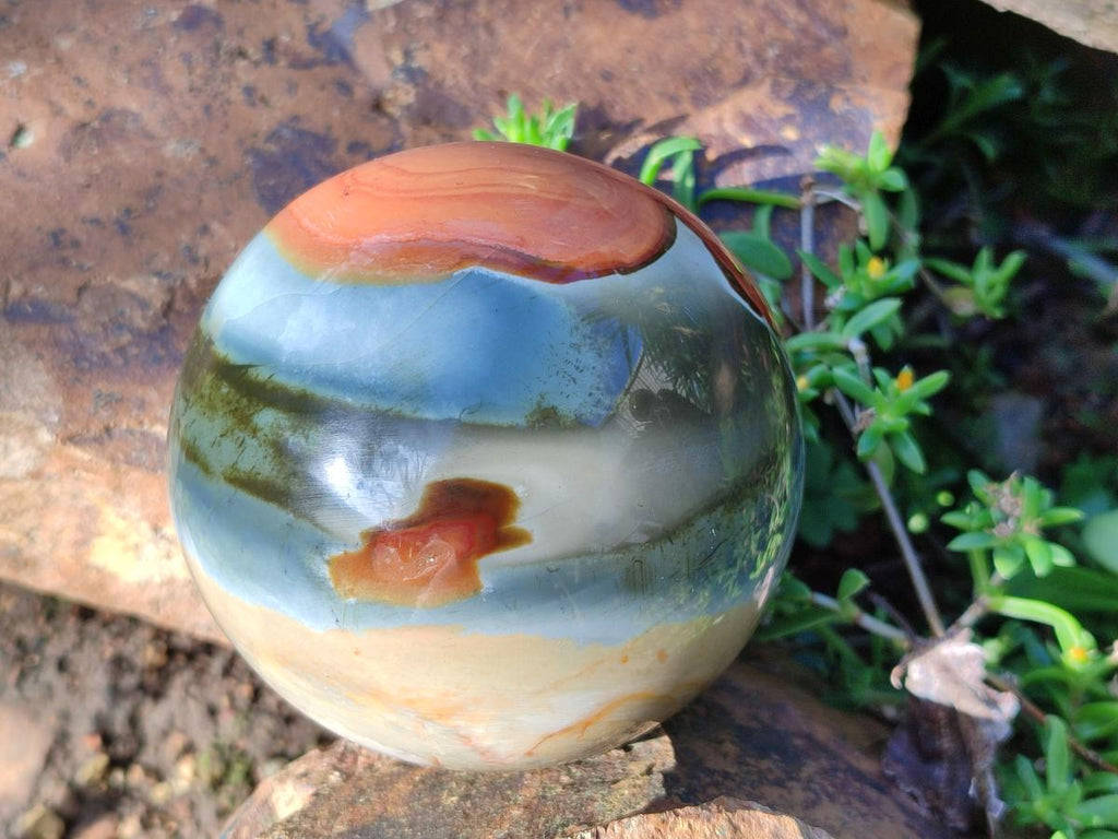 Polished Large Polychrome Jasper Spheres x 2 From NW Coast, Madagascar - Toprock Gemstones and Minerals 