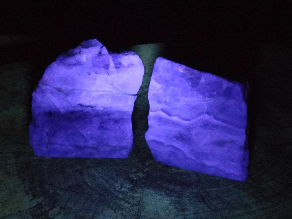 Polished On One Side Watermelon Fluorite Standing Display Pieces x 2 From Uis, Namibia - Toprock Gemstones and Minerals 