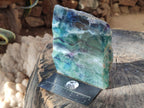 Polished On One Side Watermelon Fluorite Standing Display Pieces x 2 From Uis, Namibia - Toprock Gemstones and Minerals 