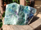 Polished On One Side Watermelon Fluorite Standing Display Pieces x 2 From Uis, Namibia - Toprock Gemstones and Minerals 