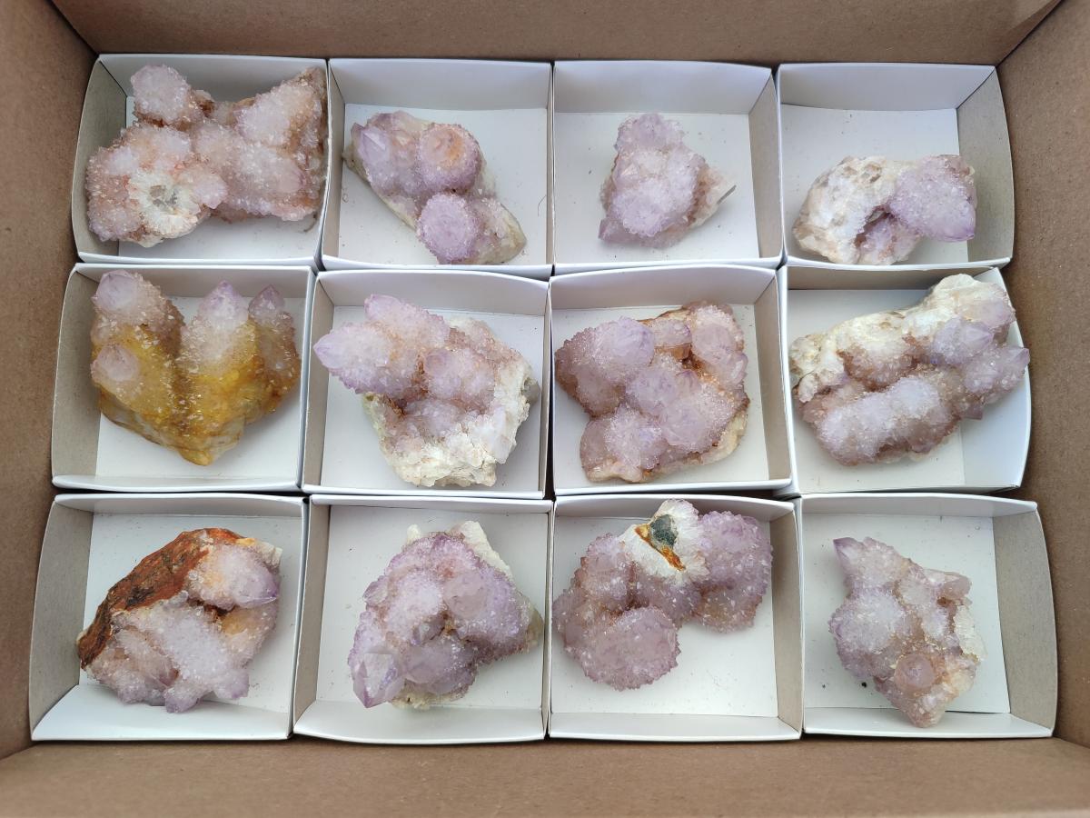 Natural Spirit Amethyst and Spirit Ametrine Clusters and Crystals x 12 From Boekenhouthoek, South Africa - Toprock Gemstones and Minerals 