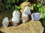 Polished Banded Agate Standing Display Pieces x 6 From Madagascar - Toprock Gemstones and Minerals 