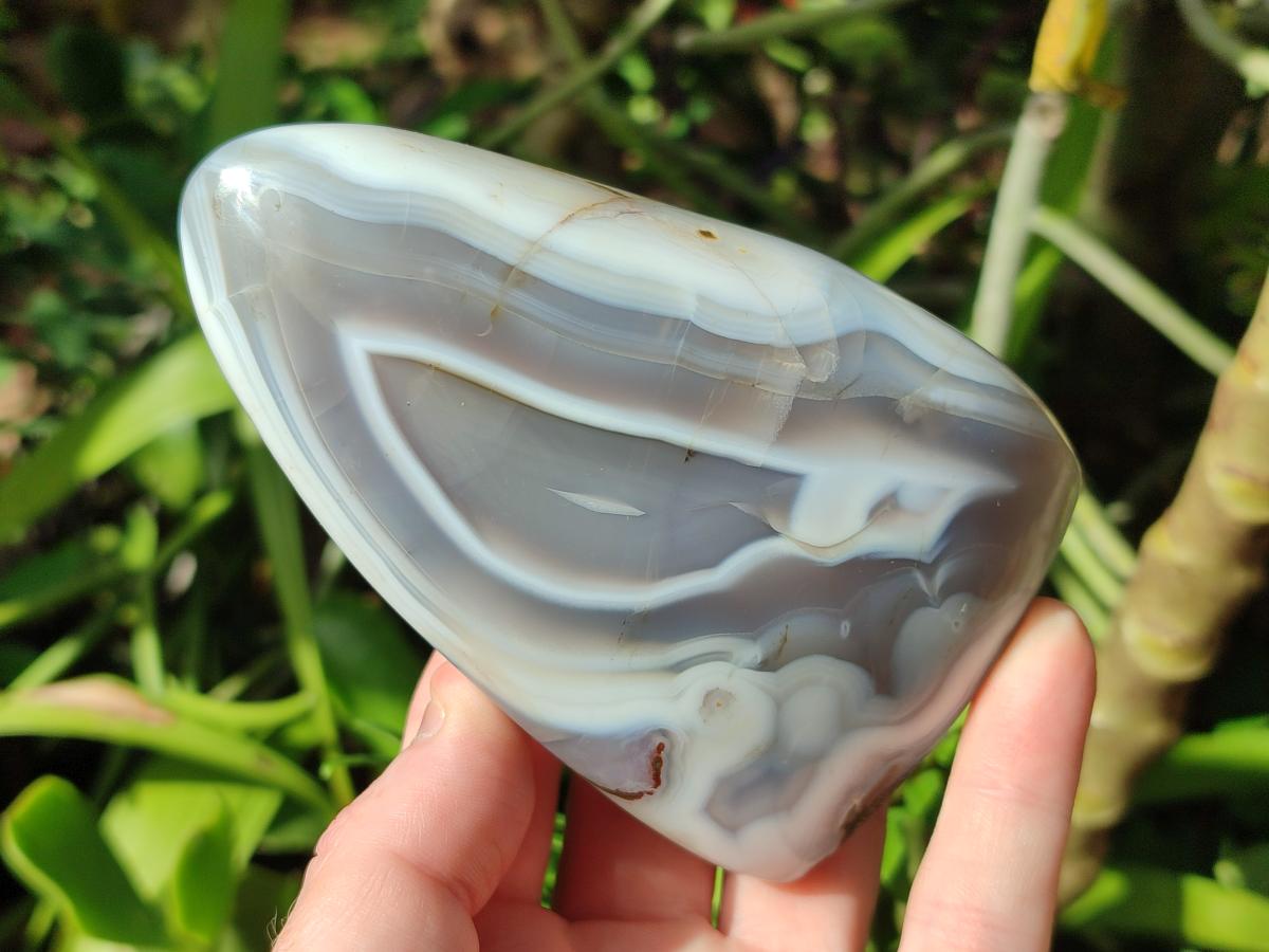 Polished Banded Agate Standing Display Pieces x 6 From Madagascar - Toprock Gemstones and Minerals 