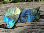Polished One Side Labradorite Slices x 12 From Madagascar - Toprock Gemstones and Minerals 