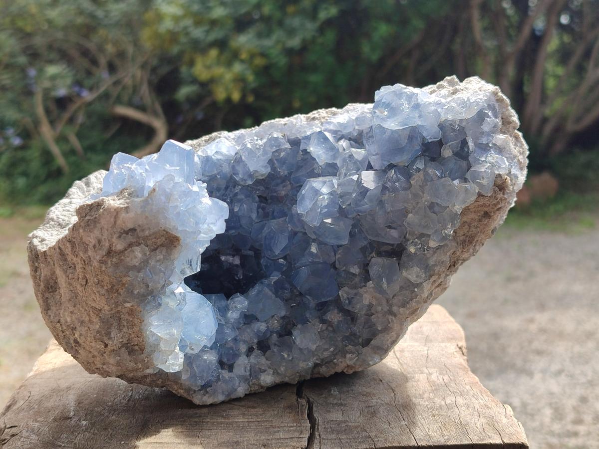 Natural Large Blue Celestite Geode Specimen x 1 From Sakoany, Madagascar - Toprock Gemstones and Minerals 