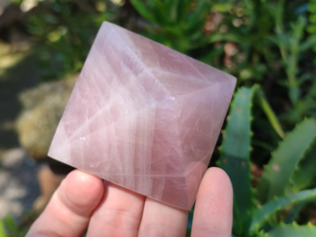Polished Gemmy Rose Quartz Pyramids x 6 From Madagascar - Toprock Gemstones and Minerals 