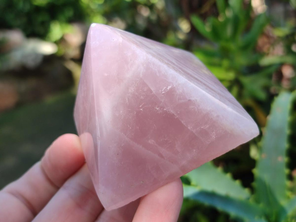 Polished Gemmy Rose Quartz Pyramids x 6 From Madagascar - Toprock Gemstones and Minerals 
