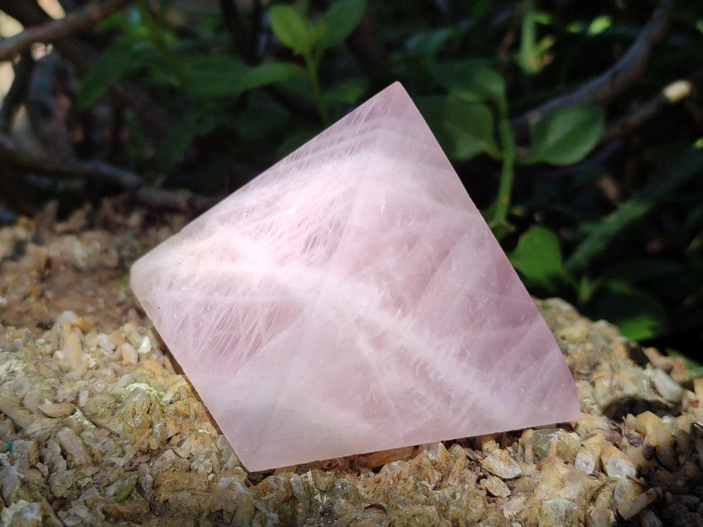 Polished Gemmy Rose Quartz Pyramids x 6 From Madagascar - Toprock Gemstones and Minerals 