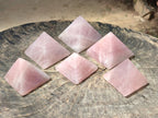 Polished Gemmy Rose Quartz Pyramids x 6 From Madagascar - Toprock Gemstones and Minerals 