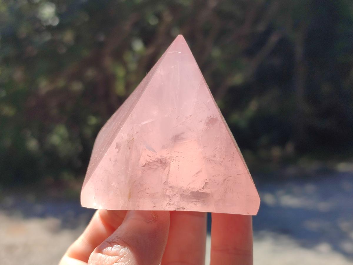 Polished Gemmy Rose Quartz Pyramids x 6 From Madagascar - Toprock Gemstones and Minerals 
