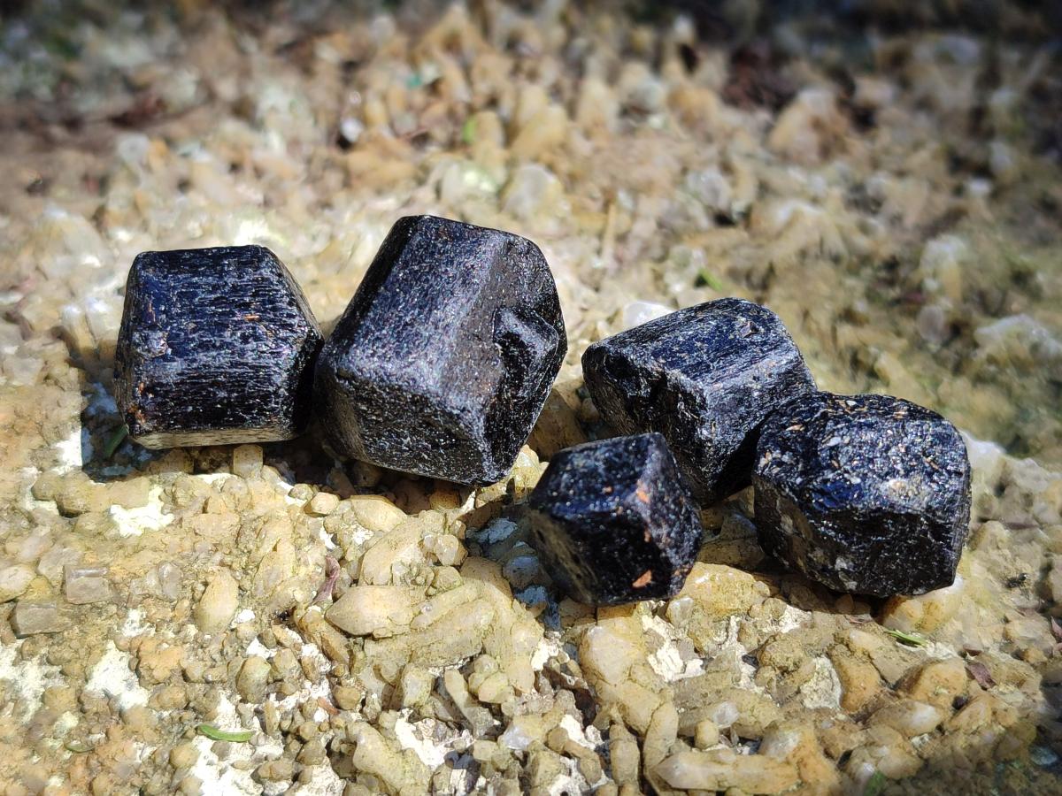 Natural Alluvial Schorl Black Tourmaline Crystals x 2 Kg Lot From Zimbabwe - Toprock Gemstones and Minerals 