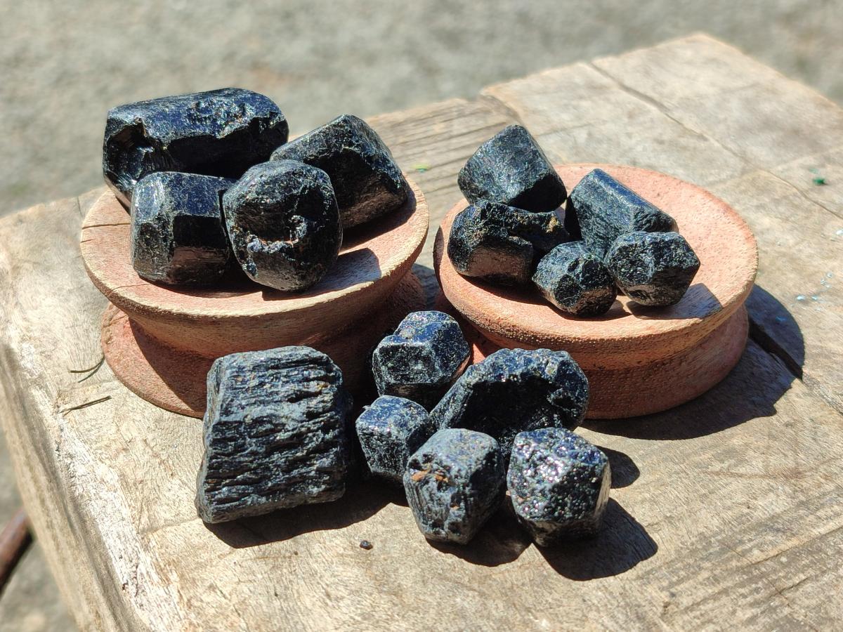 Natural Alluvial Schorl Black Tourmaline Crystals x 2 Kg Lot From Zimbabwe - Toprock Gemstones and Minerals 