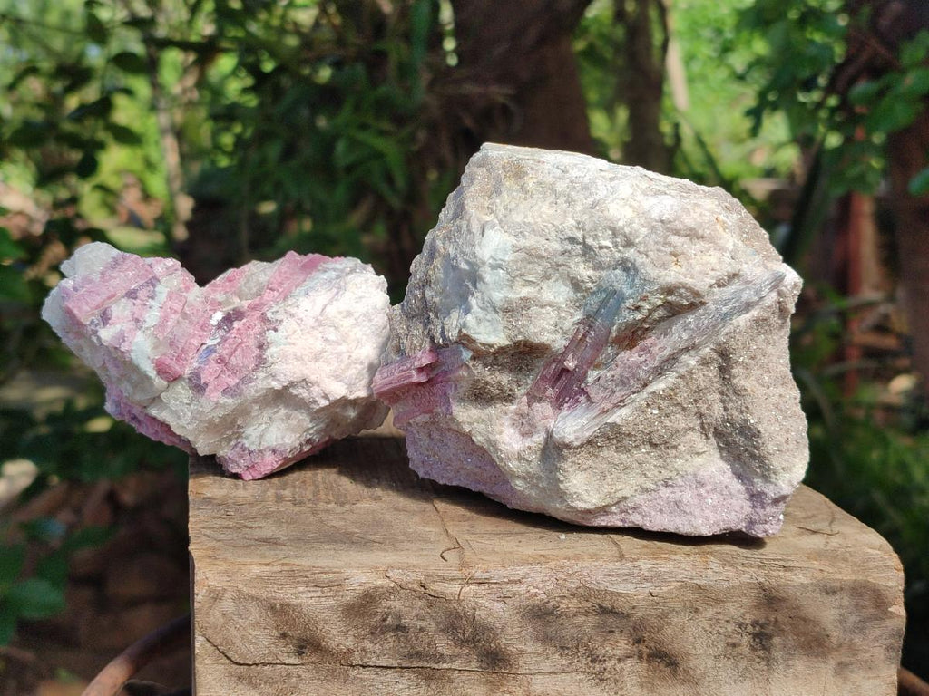 Natural Pink Rubellite Tourmaline Specimens x 3 From Karibib, Namibia - Toprock Gemstones and Minerals 
