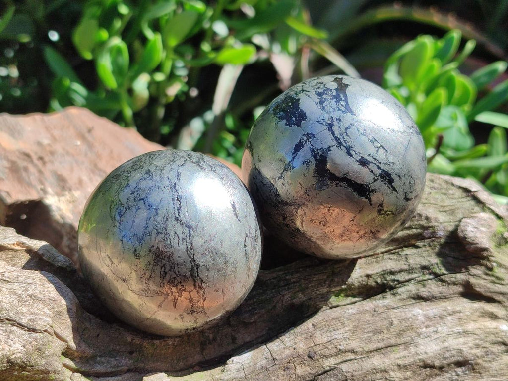 Polished Basalt Pharaoh Stone Spheres x 6 From Iron Duke Mine, Zimbabwe - Toprock Gemstones and Minerals 