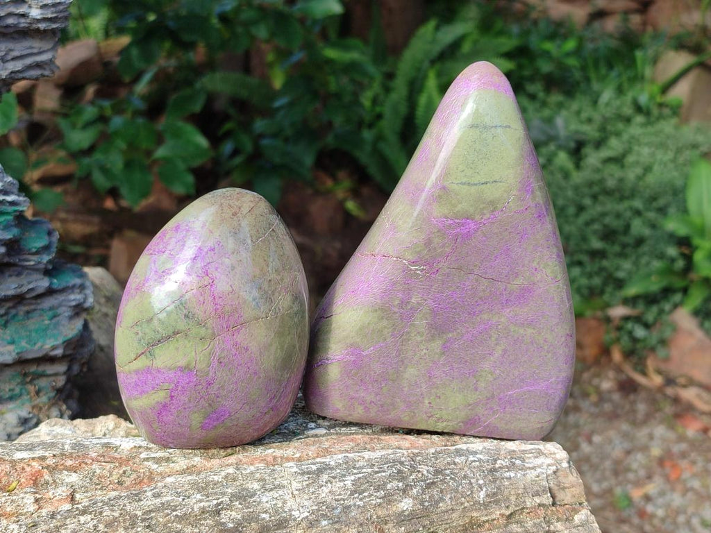 Polished Stichtite Standing Display Pieces x 2 From Barberton, South Africa - Toprock Gemstones and Minerals 