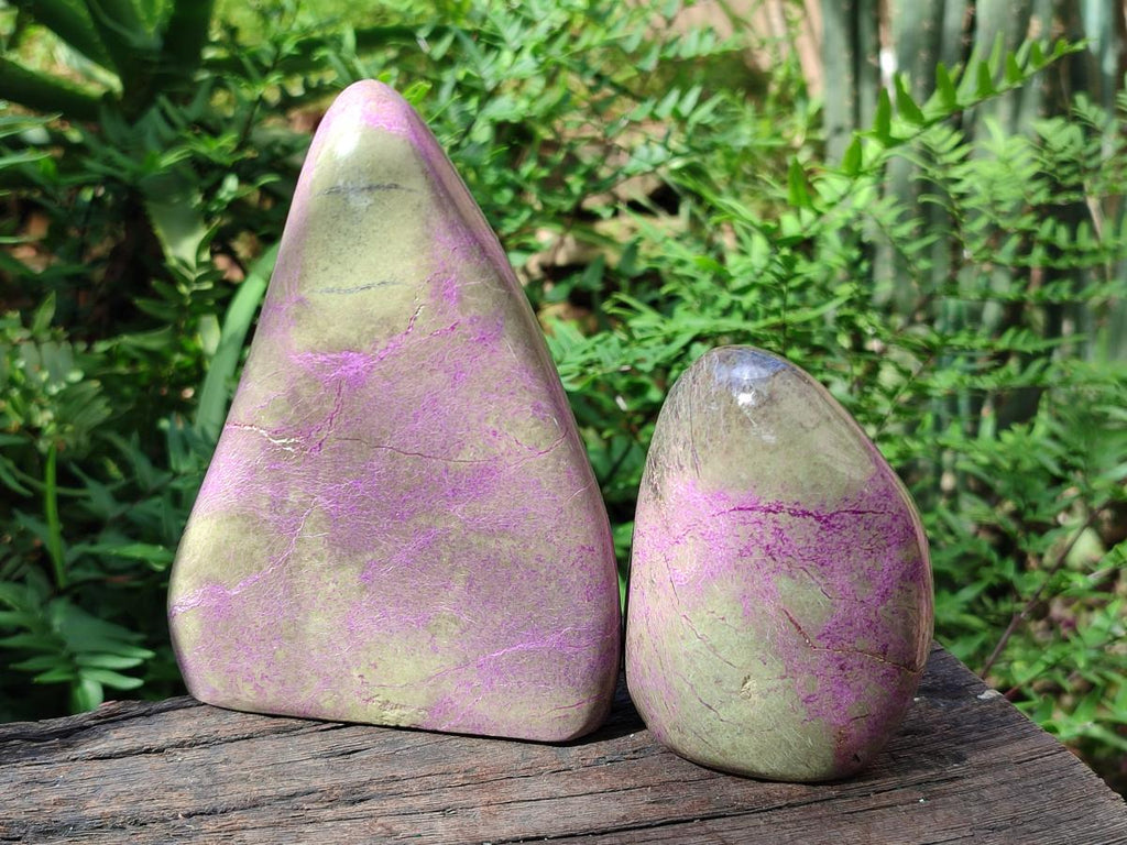 Polished Stichtite Standing Display Pieces x 2 From Barberton, South Africa - Toprock Gemstones and Minerals 
