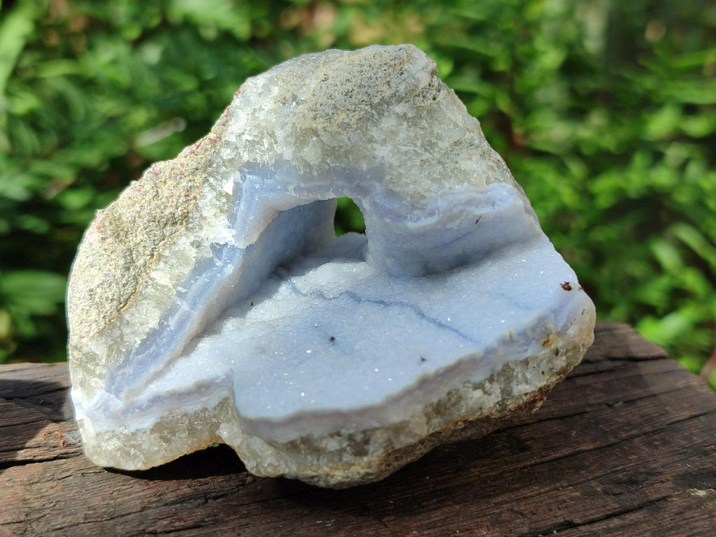 Polished On One Side Blue Lace Agate Geodes x 12 From Nsanje, Malawi - Toprock Gemstones and Minerals 