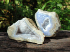Polished On One Side Blue Lace Agate Geodes x 12 From Nsanje, Malawi - Toprock Gemstones and Minerals 