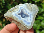 Polished On One Side Blue Lace Agate Geodes x 12 From Nsanje, Malawi - Toprock Gemstones and Minerals 