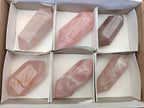 Polished Double Terminated Gemmy Lavender and Rose Quartz Crystals x 6 From Madagascar - Toprock Gemstones and Minerals 