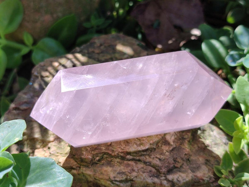 Polished Double Terminated Gemmy Lavender and Rose Quartz Crystals x 6 From Madagascar - Toprock Gemstones and Minerals 