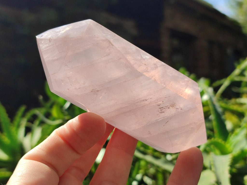 Polished Double Terminated Gemmy Lavender and Rose Quartz Crystals x 6 From Madagascar - Toprock Gemstones and Minerals 