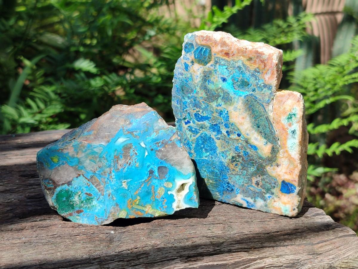 Polished One Side Shattuckite Free Forms x 12 From Kaokoveld, Namibia - Toprock Gemstones and Minerals 