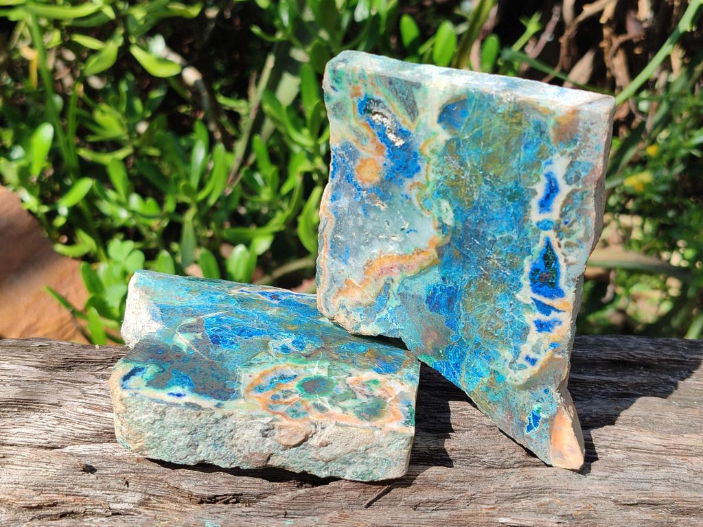 Polished One Side Shattuckite Free Forms x 12 From Kaokoveld, Namibia - Toprock Gemstones and Minerals 