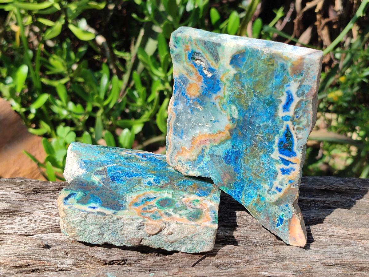 Polished One Side Shattuckite Free Forms x 12 From Kaokoveld, Namibia - Toprock Gemstones and Minerals 