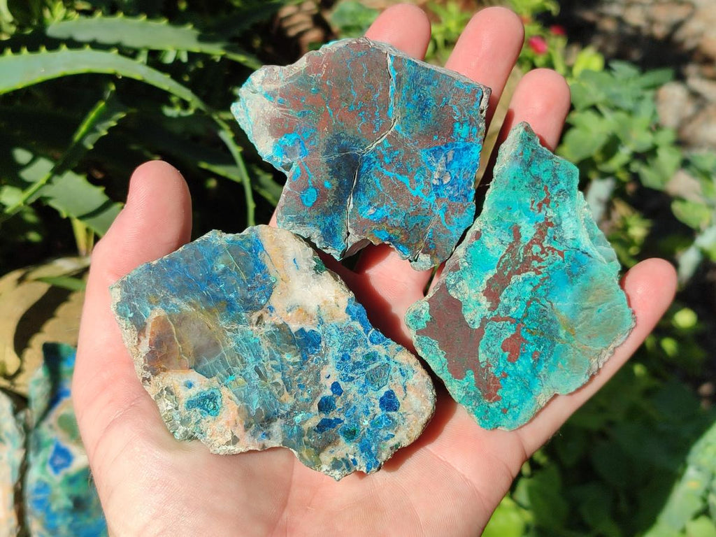 Polished One Side Shattuckite Free Forms x 12 From Kaokoveld, Namibia - Toprock Gemstones and Minerals 
