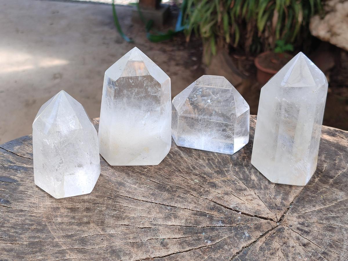 Polished Clear Quartz Display Crystals x 4 From Madagascar - Toprock Gemstones and Minerals 