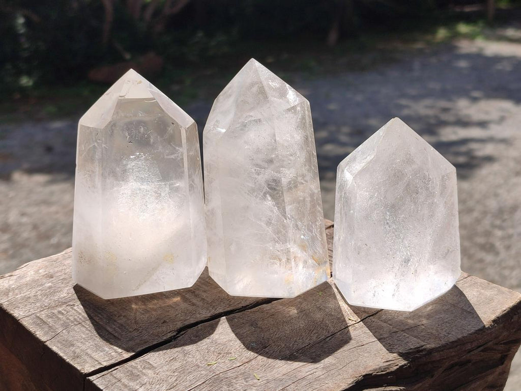 Polished Clear Quartz Display Crystals x 4 From Madagascar - Toprock Gemstones and Minerals 