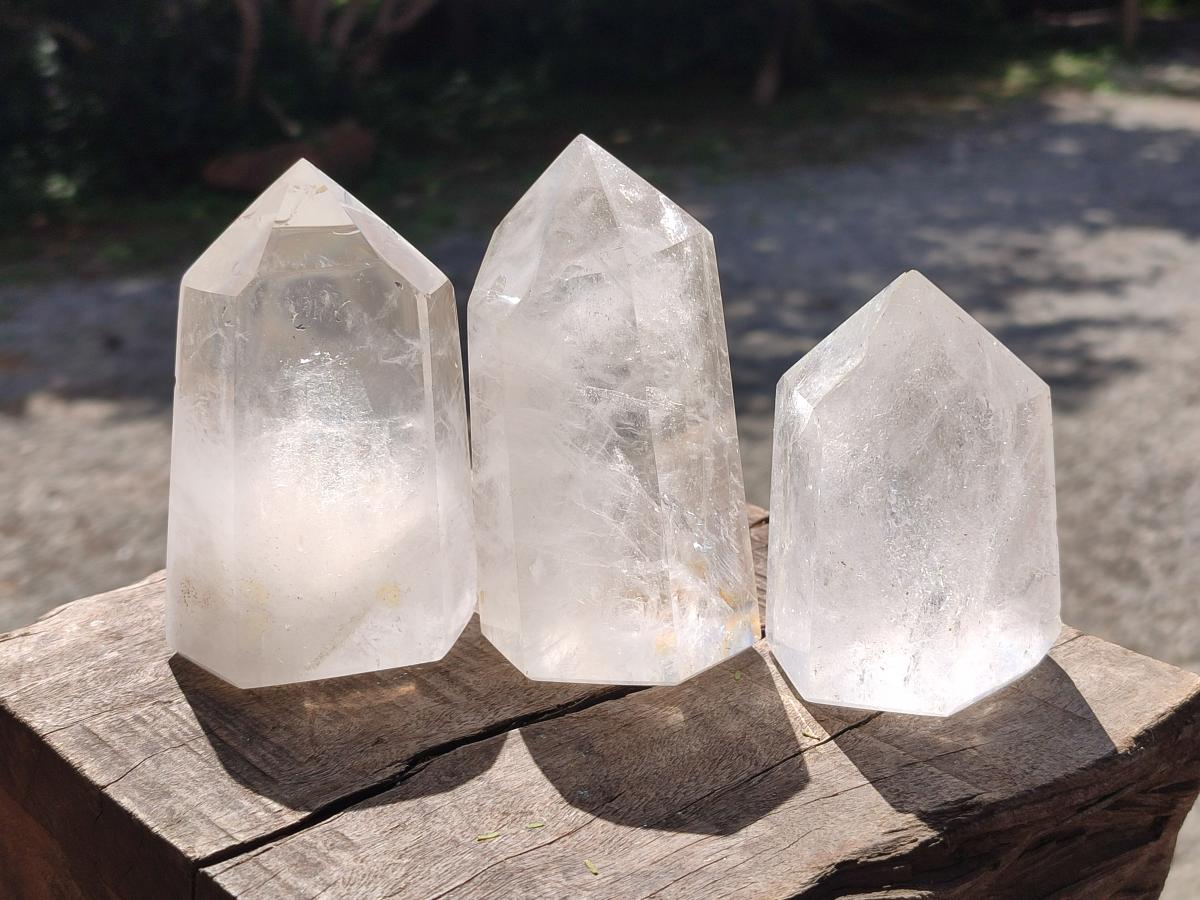 Polished Clear Quartz Display Crystals x 4 From Madagascar - Toprock Gemstones and Minerals 