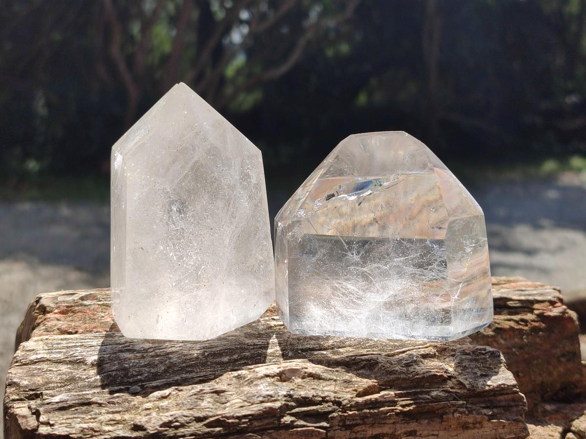 Polished Clear Quartz Display Crystals x 4 From Madagascar - Toprock Gemstones and Minerals 