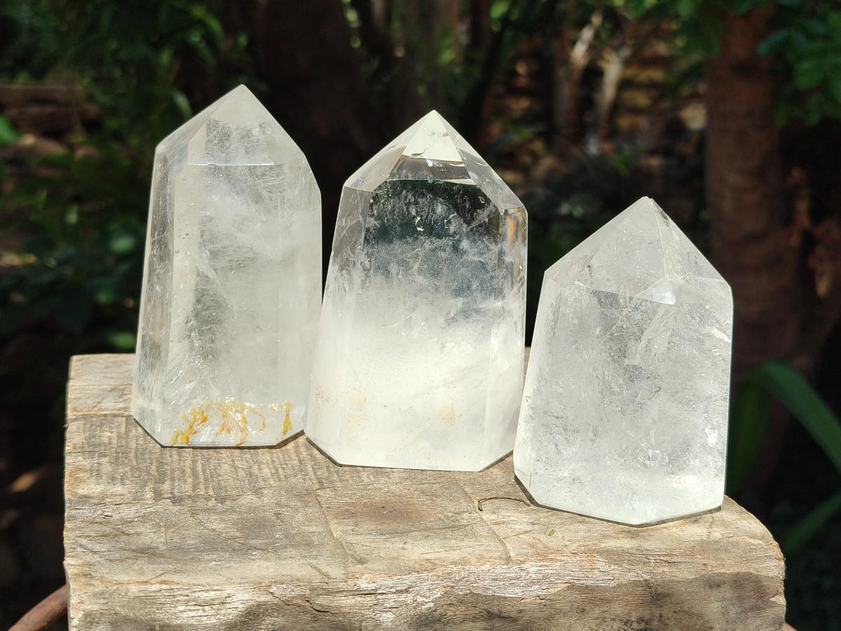 Polished Clear Quartz Display Crystals x 4 From Madagascar - Toprock Gemstones and Minerals 