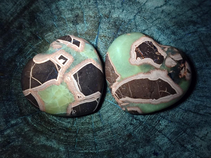 Polished Septerye Hearts x 6 From Mahajanga, Madagascar - Toprock Gemstones and Minerals 