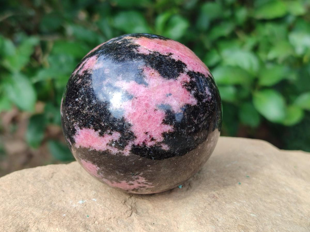 Polished Rhodonite Gemstone Spheres x 3 From Ambindavato, Madagascar - Toprock Gemstones and Minerals 