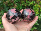 Polished Rhodonite Gemstone Spheres x 3 From Ambindavato, Madagascar - Toprock Gemstones and Minerals 