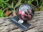 Polished Rhodonite Gemstone Spheres x 3 From Ambindavato, Madagascar - Toprock Gemstones and Minerals 