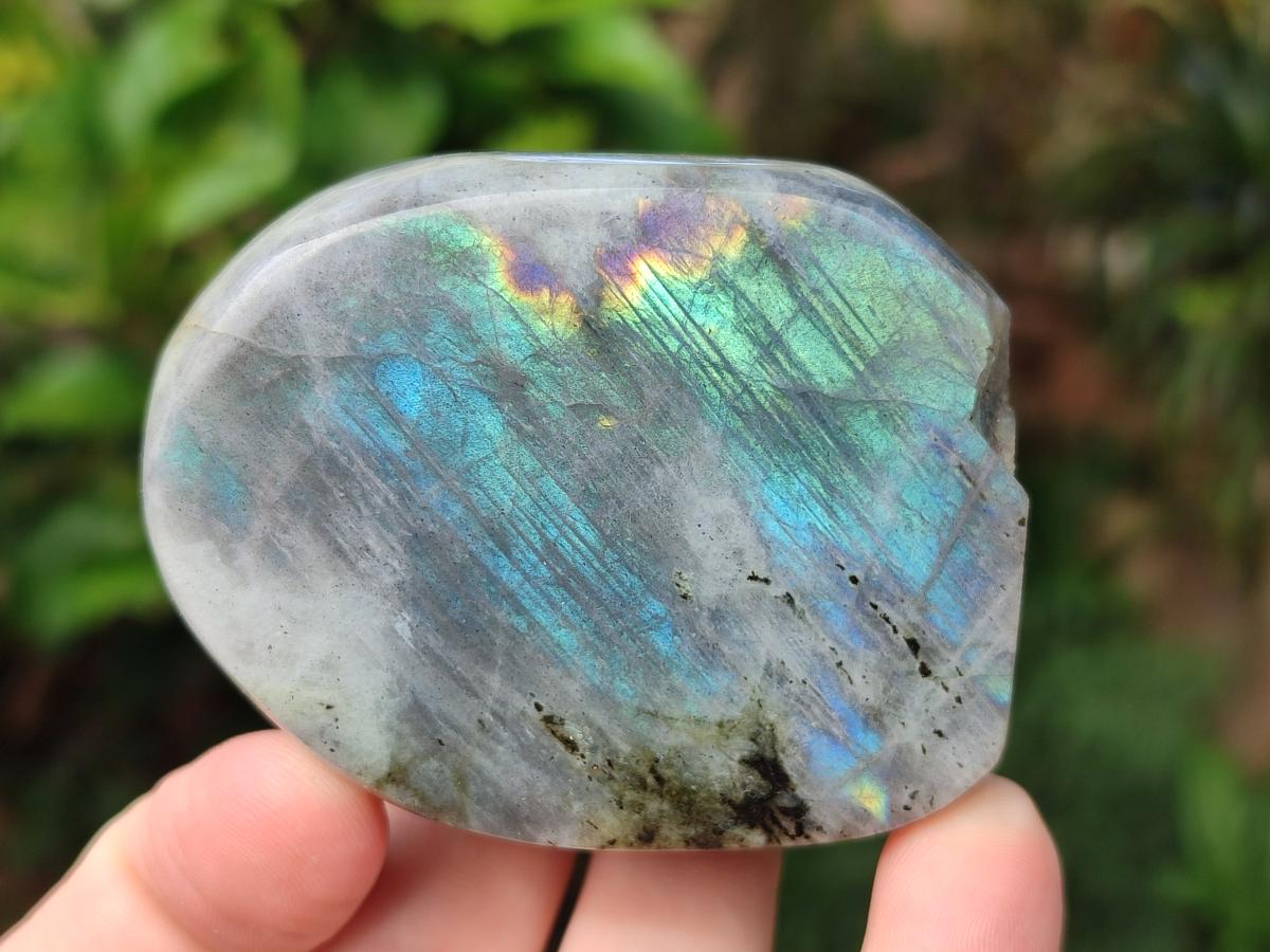 Polished Rare Purple Sunset Flash Labradorite Standing Display Pieces x 12 From Madagascar - Toprock Gemstones and Minerals 