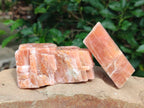 Natural Rhombohedral Sunset Orange Calcite Specimens x 12 From Spitzkop, Namibia - Toprock Gemstones and Minerals 