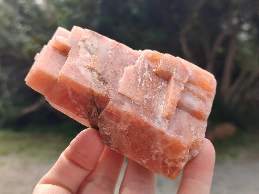 Natural Rhombohedral Sunset Orange Calcite Specimens x 12 From Spitzkop, Namibia - Toprock Gemstones and Minerals 