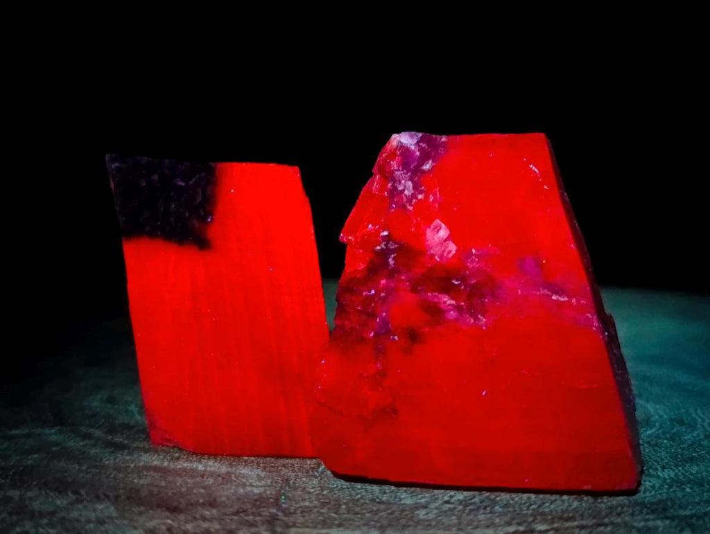 Natural Rhombohedral Sunset Orange Calcite Specimens x 12 From Spitzkop, Namibia - Toprock Gemstones and Minerals 
