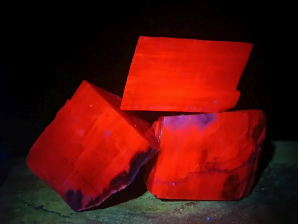 Natural Rhombohedral Sunset Orange Calcite Specimens x 12 From Spitzkop, Namibia - Toprock Gemstones and Minerals 